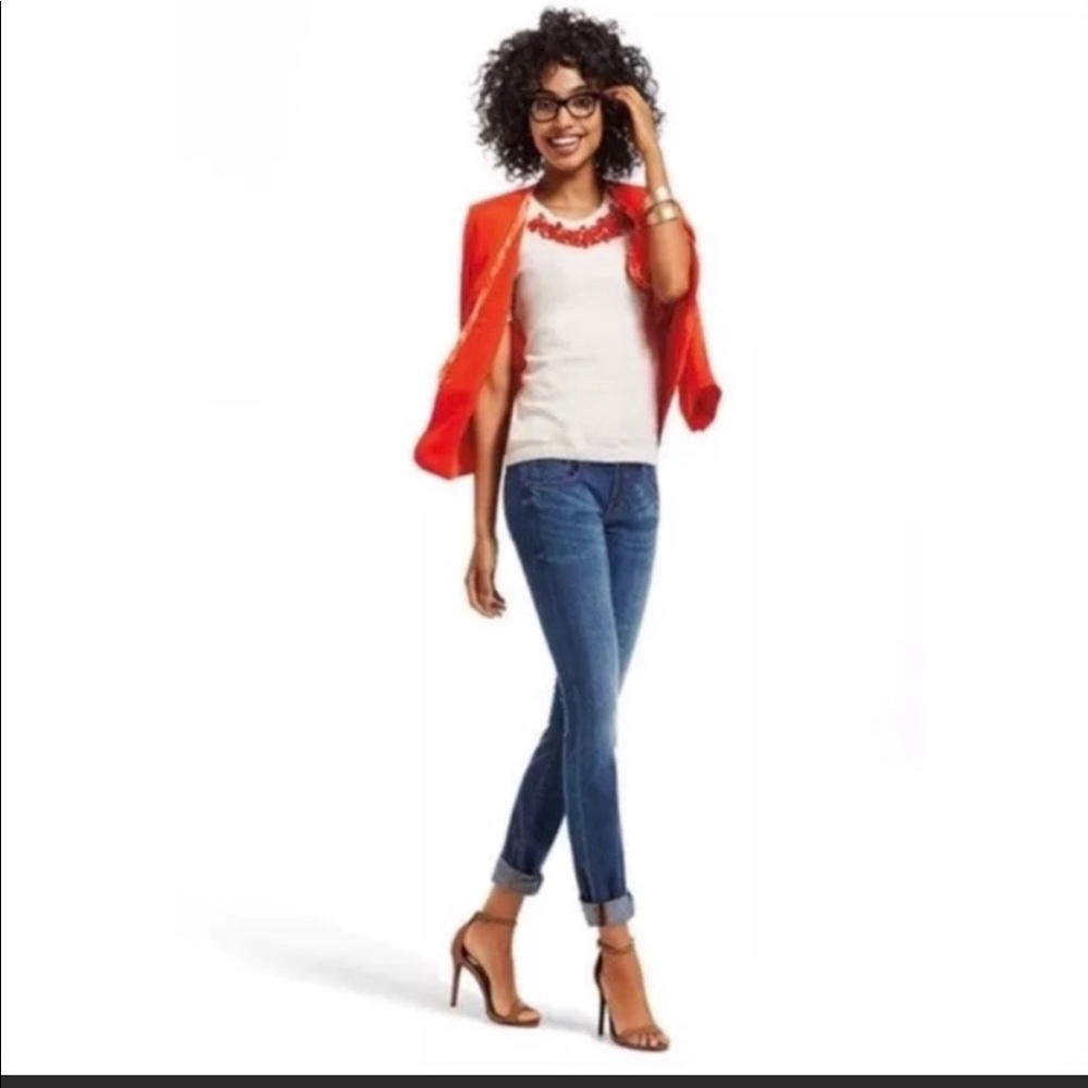 CAbi Orange Red Grenadine Jane Jacket Blazer 4